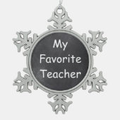 Favoriete docent-chalkboard-ontwerpcadeauidee tin sneeuwvlok ornament (Voorkant)