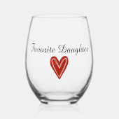 Favoriete dochter Drinkware Set Wijnglas Zonder Voet (Voorkant)