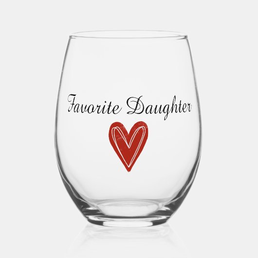 Favoriete dochter  Drinkware Set Wijnglas Zonder Voet (Voorkant)