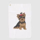 Favoriete Dog - Yorkshire Terrier Red bow Golfhanddoek (Voorkant)