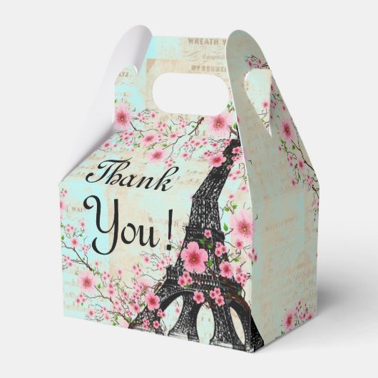 Favoriete doos Paris Eiffeltoren Aqua Blue Bedankdoosjes (Achterkant)