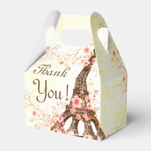 Favoriete doos Paris Eiffeltoren Kersenbloesems Bedankdoosjes (Achterkant)