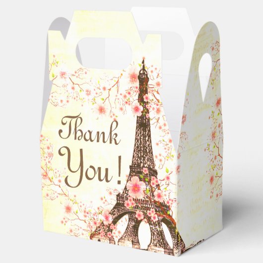 Favoriete doos Paris Eiffeltoren Kersenbloesems Bedankdoosjes (Geopend)