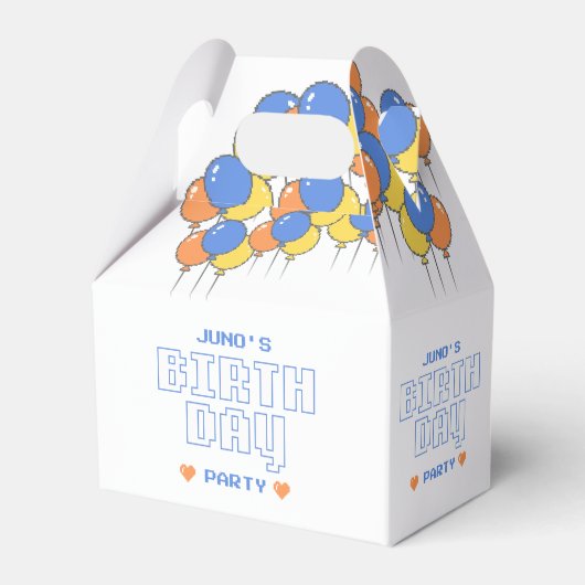 Favoriete doos voor verjaardagsfeestje | Retro Bedankdoosjes (Voorkant Zijde)