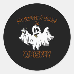 Favoriete drank is Whiskey Boo Groovy Schattige Gh Ronde Sticker