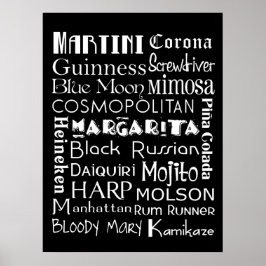 Favoriete Drinken Subway Art Poster