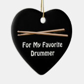Favoriete drummer drumsticks personaliseerbaar keramisch ornament (Rechts)