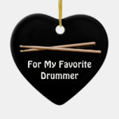Favoriete drummer drumsticks personaliseerbaar keramisch ornament (Voorkant)