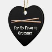 Favoriete drummer drumsticks personaliseerbaar keramisch ornament (Links)