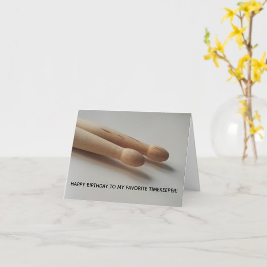 Favoriete drummer percussionist TimeKeeper Verjaar Kaart (Gele Bloem)
