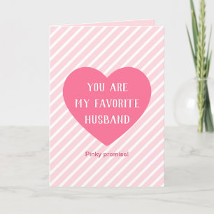 Favoriete echtgenoot Funny Quote Pink Heart Valent Feestdagen Kaart