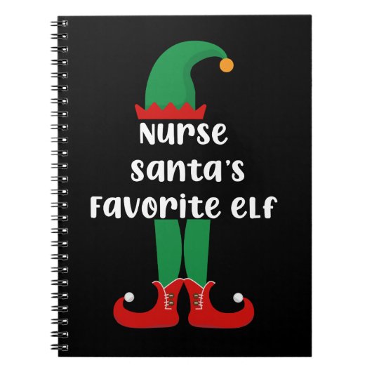 Favoriete Elf Funny Neurse Kerstmis Notitieboek (Voorkant)