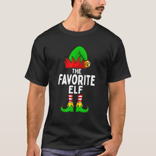 Favoriete Elf Matching Familie Kerstmis T-shirt (Voorkant)