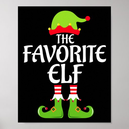 Favoriete Elf Matching Family Group kerstparty Poster (Voorkant)