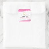 FAVORIETE ENVELOP SEAL ster eenvoudig modern ROZE Vierkante Sticker (Tas)