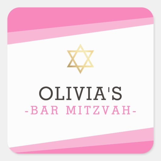 FAVORIETE ENVELOP SEAL ster eenvoudig modern ROZE Vierkante Sticker (Voorkant)