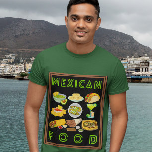 Favoriete eten rond het Wereldbol Collectie stijl T-shirt