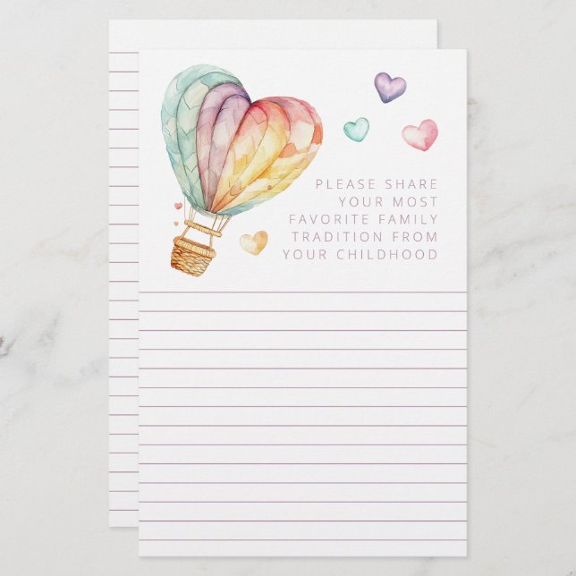 Favoriete Familie Traditie Douche Kaarten (Voorkant / Achterkant)