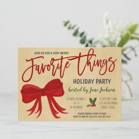 Favoriete feestdag kaart (Staand voorkant)