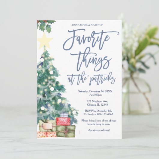 Favoriete feestdag kerstfeest kaart (Staand voorkant)