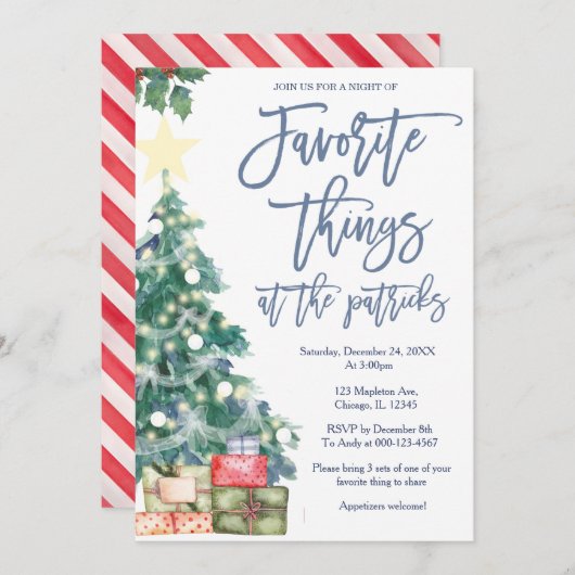 Favoriete feestdag kerstfeest kaart (Voorkant / Achterkant)