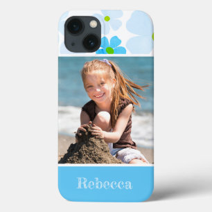 Favoriete Foto Blue Flower Power met naam Case-Mate iPhone Case