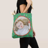 Favoriete foto gepersonaliseerde kerstverlichting tote bag (Dichtbij)