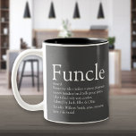 Favoriete Funding oom Modern Definition Grey Tweekleurige Koffiemok<br><div class="desc">Personaliseer voor uw speciale,  favoriete Funcle of oom om een leuk,  uniek cadeau te creëer. Het is een perfecte manier om hem dagelijks te shows hoe geweldig hij is. Ontworpen door Thisnotme©</div>