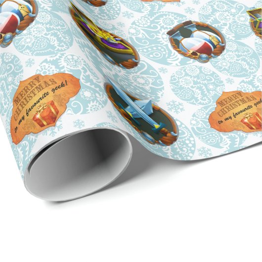 Favoriete geek kerst cadeaupapier (Rol Hoek)