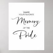 Favoriete geheugen van de bruid teken minimalist poster (Voorkant)