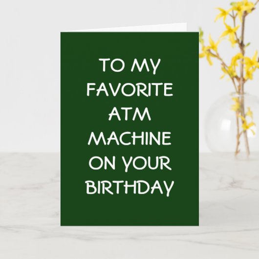 FAVORIETE GELDAUTOMAAT OP JE VERJAARDAG KAART (Gele Bloem)