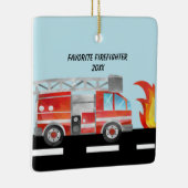 Favoriete gepersonaliseerde brandweerman keramisch ornament (Rechts)