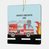 Favoriete gepersonaliseerde brandweerman keramisch ornament (Links)