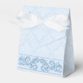 Favoriete/geschenkdoos - Icy Blue Damask Bedankdoosjes (Voorkant Zijde)