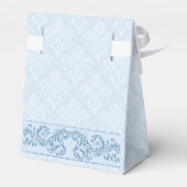 Favoriete/geschenkdoos - Icy Blue Damask Bedankdoosjes (Achterkant)