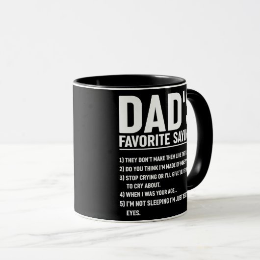 Favoriete Gezegden Mannen pap Fijne vaderdag Mok (Voorkant rechts)