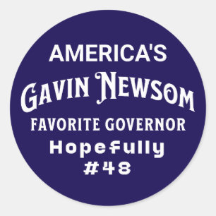 Favoriete gouverneur van Amerika   Gavin Newsom Ronde Sticker