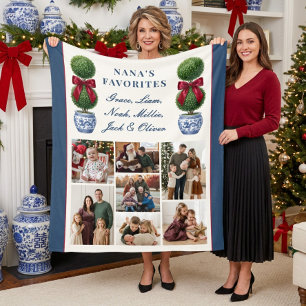 Favoriete Grandmillennial Topiary Nanas Foto Fleece Deken