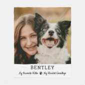 Favoriete Hallo Aangepaste foto-foto van Pet Dog M Fleece Deken (Voorkant)