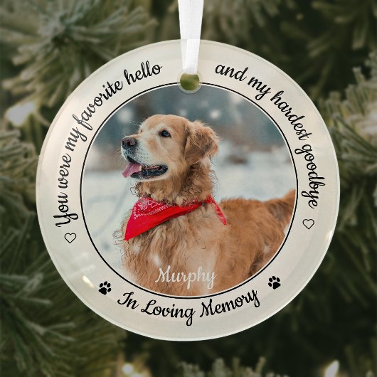 Favoriete Hallo Harde afscheid Foto Pet Memorial Glas Ornament