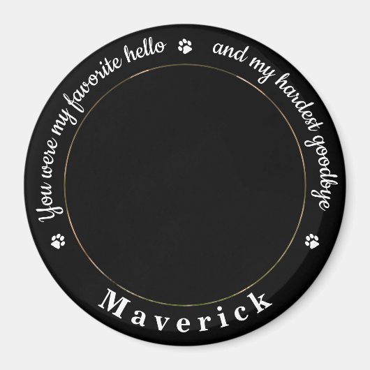 Favoriete Hallo Harde afscheid Foto Pet Memorial Magneet (Voorkant)