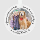 Favoriete Hallo Harde afscheid Foto Pet Memorial Ornament (voorkant)