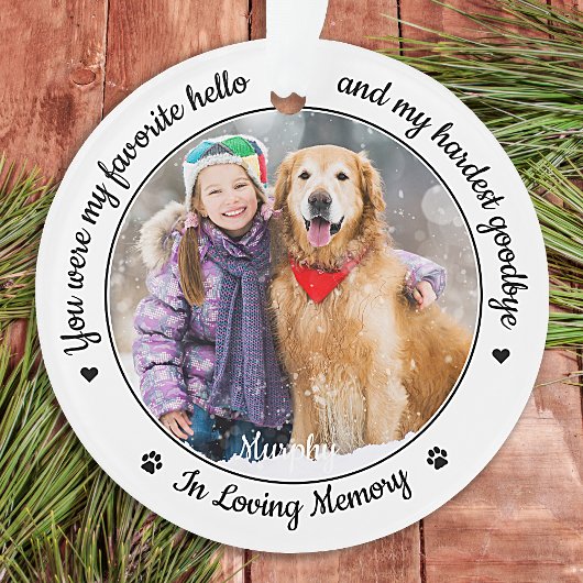 Favoriete Hallo Harde afscheid Foto Pet Memorial Ornament