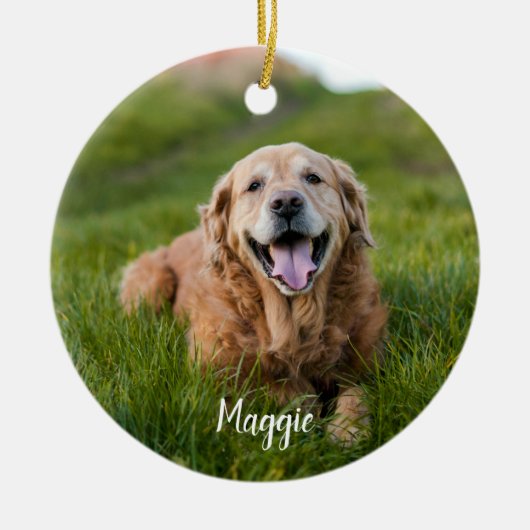 Favoriete Hallo Harde Vaarwel Foto Memorial Keramisch Ornament (Voorkant)