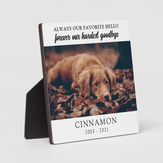 Favoriete Hallo hardste afscheid Foto Dog Memorial Fotoplaat (Voorkant)