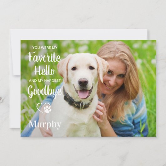Favoriete Hallo hardste afscheid foto van Pet Memo Bedankkaart (Voorkant)