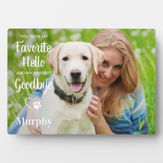 Favoriete Hallo hardste afscheid foto van Pet Memo Fotoplaat (voorkant)