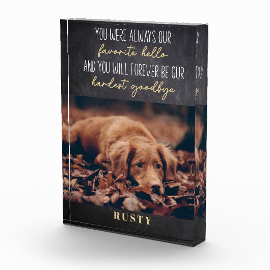 Favoriete Hallo hardste afscheid van Pet Memorial Fotoblokken (Rechts)
