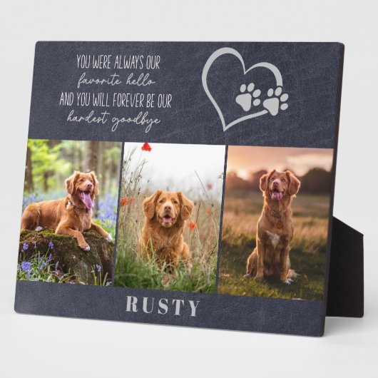 Favoriete Hallo hardste afscheid van Pet Memorial Fotoplaat (Zijkant)