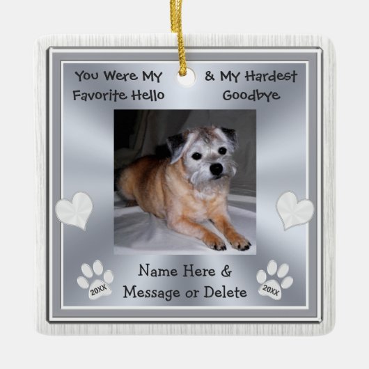 Favoriete Hallo hardste Dag Dog Memorial Gifts Keramisch Ornament (Voorkant)